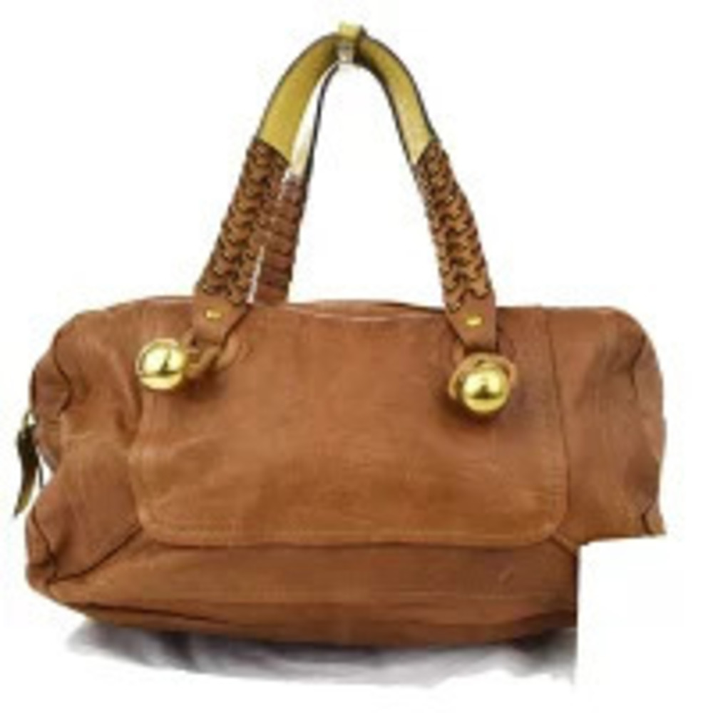 Chloe Shoulder Bag Handbag Brown Leather Patent Vernis